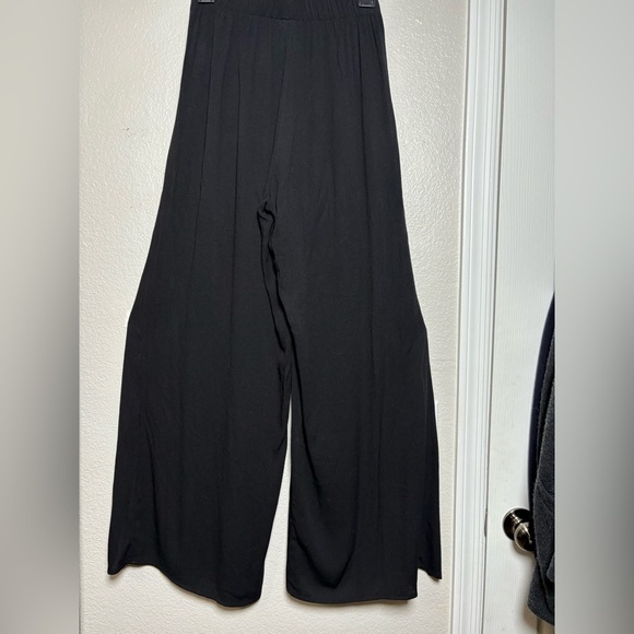 Kona Sol Black Pull On Wide Leg Beach, Swim Pants Slit Legs Wrap Front. - Picture 3 of 12